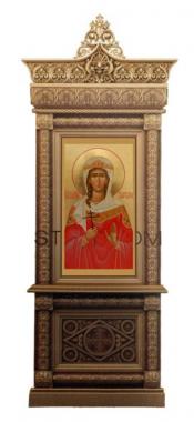 Icon case (Carved kiot with church decor, KT_0112) 3D models for cnc